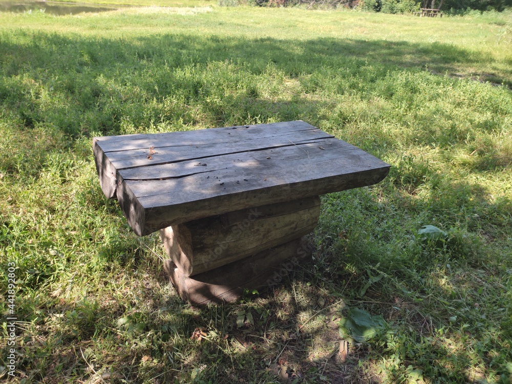 wooden bench in the park