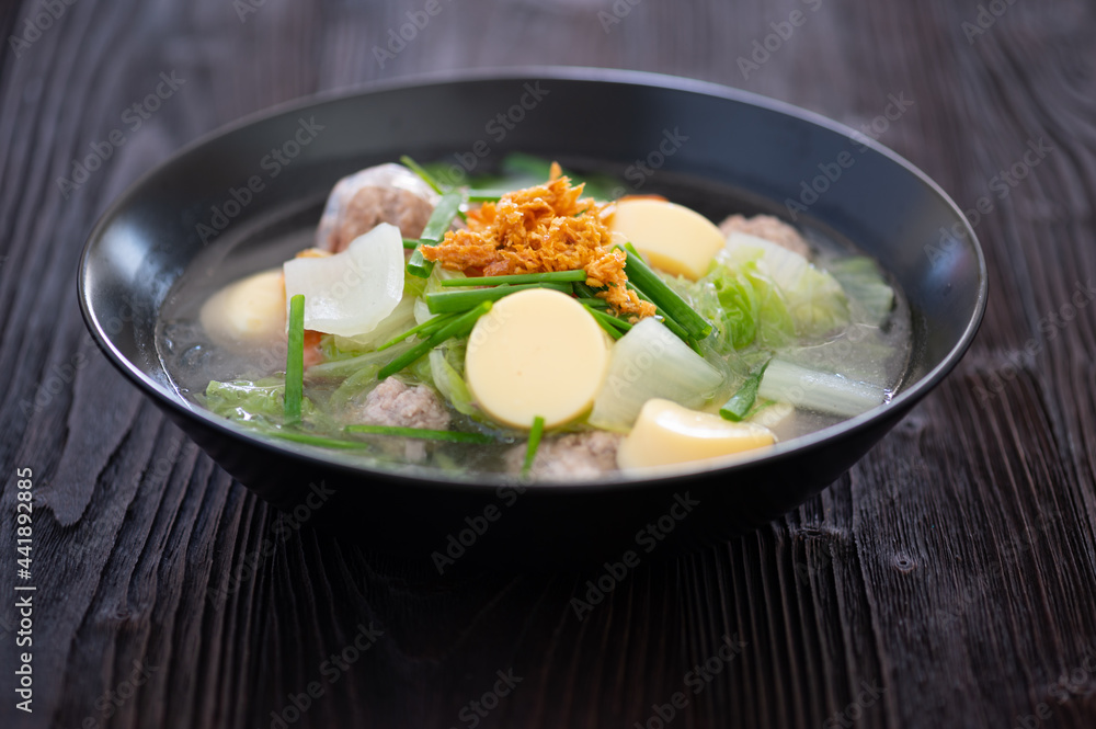 Clear Soup with Ivy Gourd, Tofu and Minced Pork Clear Soup with Ivy Gourd, Tofu and Minced Pork