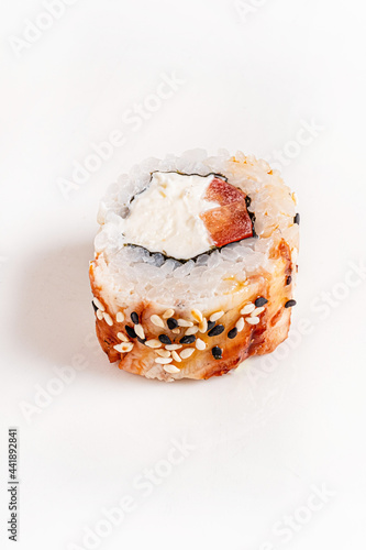 sushi on the white background