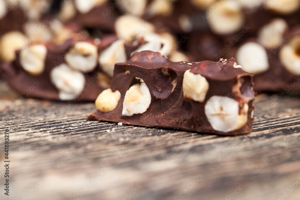 delicious milk homemade chocolate with lots of hazelnuts delicious milk homemade chocolate with lots of hazelnuts