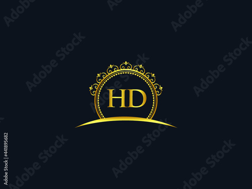 Letter HD Logo, luxury hd logo icon vector for modern Hotel, Heraldic, Jewelry, Fashion, Royalty With Gold Color Image Design