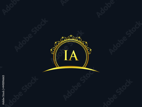 Vászonkép Letter IA Logo, luxury ia logo icon vector for modern Hotel, Heraldic, Jewelry,