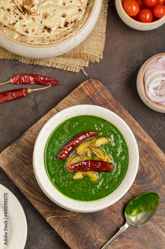 Palak, Indian cuisine, flatlay format