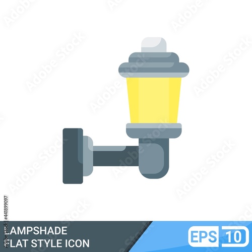 Lampshade icon in flat style isolated on white background. EPS 10
