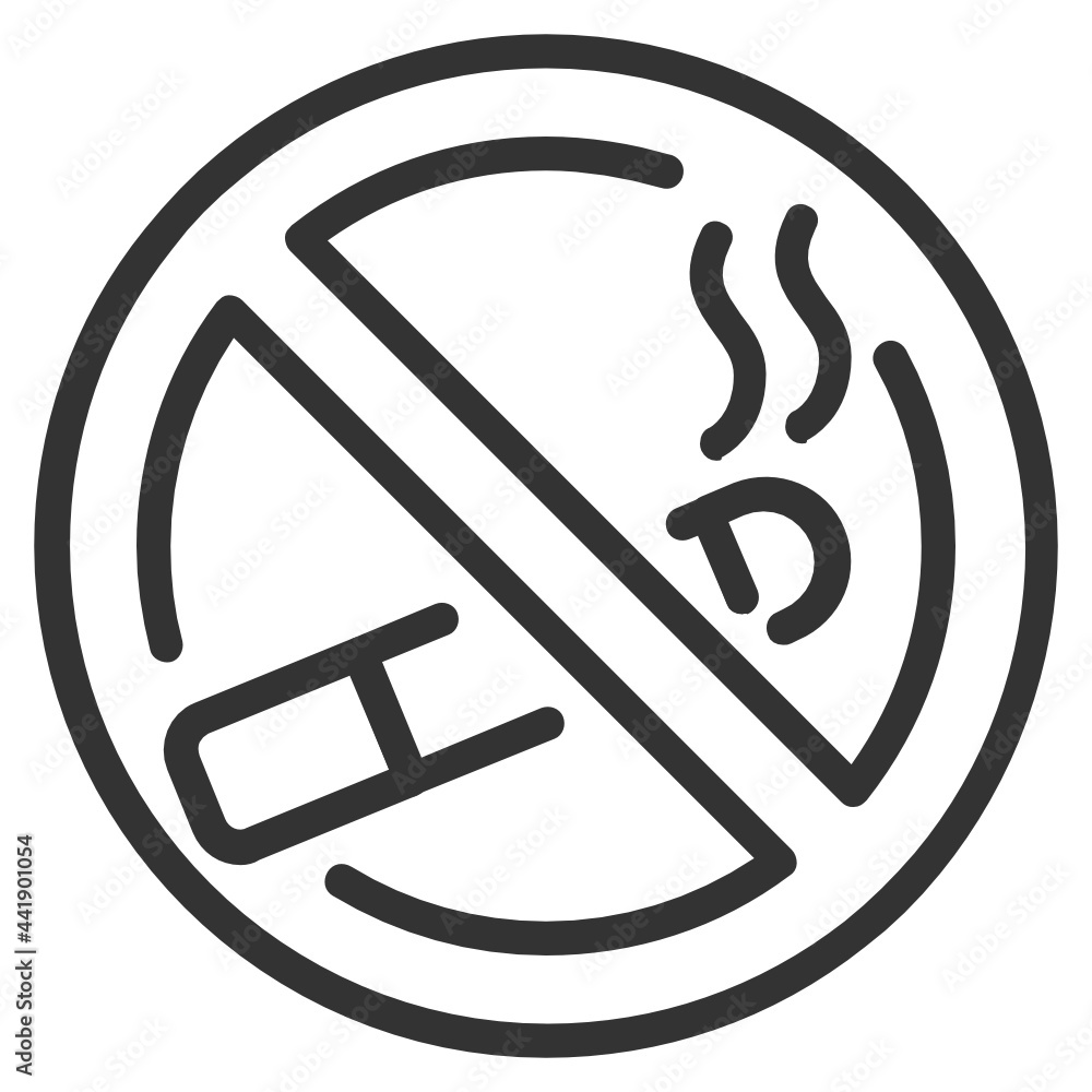 No smoking , Prohibition Sign outline icon. No smoking , Prohibition Sign outline icon.