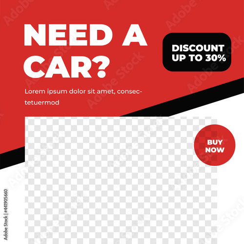 Automotive auto care car sales promotion instagram social media template red urban style