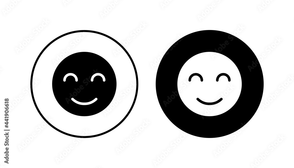 Fototapeta premium smile icon set. smile emoticon icon. feedback