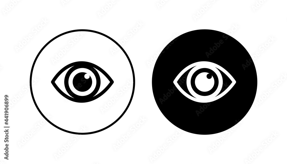 Eye icon set. Eye vector icon. Look and Vision icon.