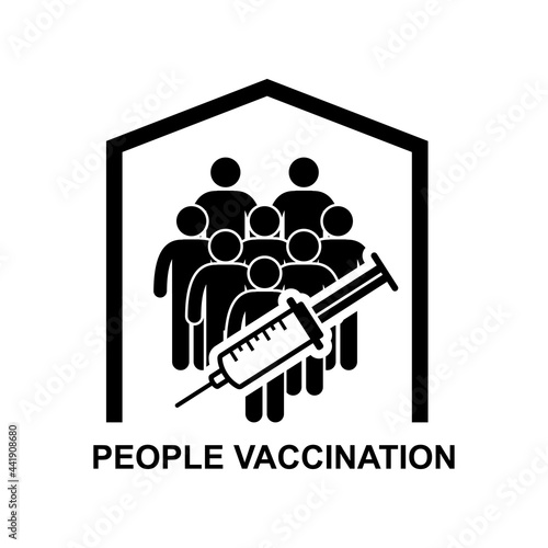 People vaccination concept icon isolated on white background vector illustration.