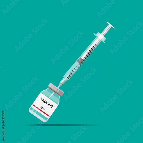 Syringe and vaccine icon isolated on background vector illustration.