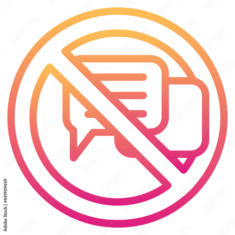 No talk , Prohibition Sign gradient icon. No talk , Prohibition Sign gradient icon.