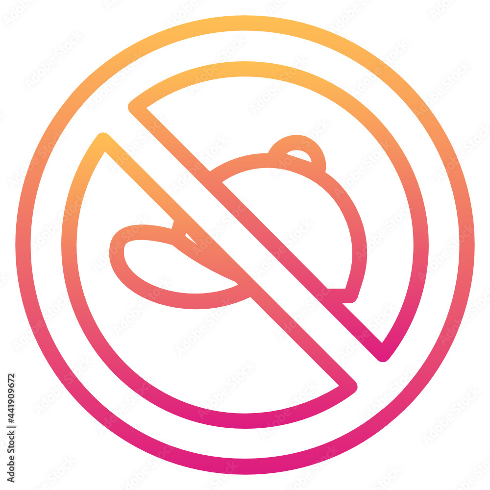 No cap , Prohibition Sign gradient icon. No cap , Prohibition Sign gradient icon.