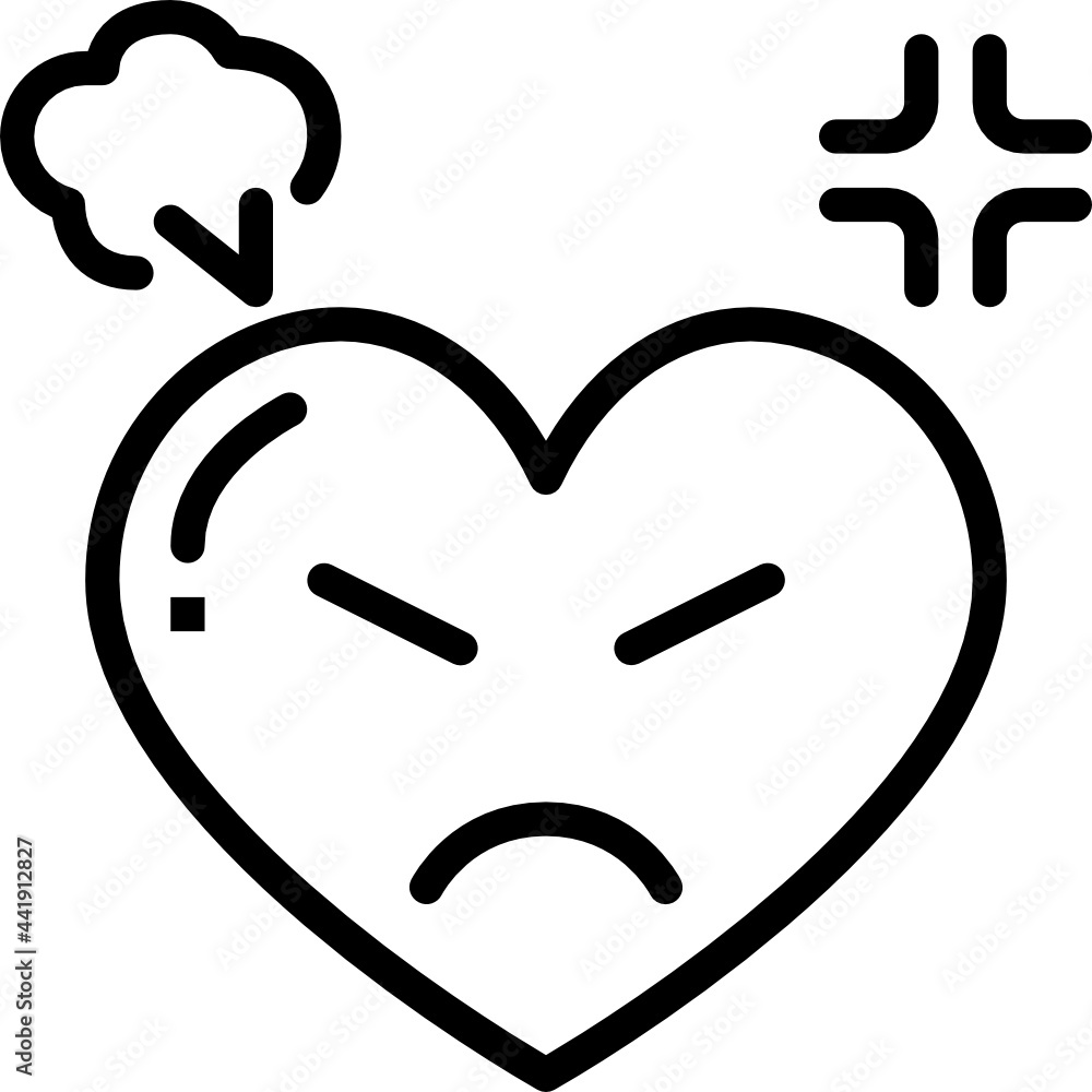 angry outline icon
