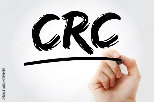 CRC - Cyclic Redundancy Check acronym with marker, technology concept background photo