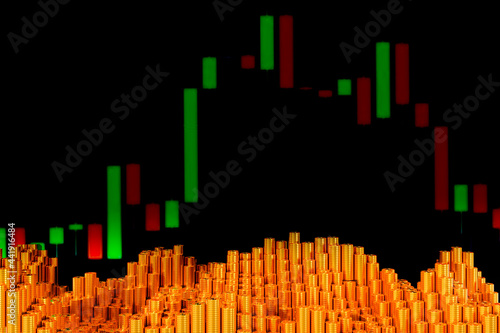 Gold dollar coins arranged in rows. Can be used as a background related to finance and business  3D Rendering