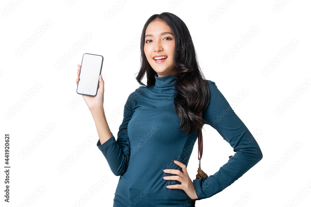 traveller adult attractive cheerful smiling asian female wear casual cloth with hat and purse hand use smartphone ready to travel in summer time vacation ideas concept isolate white background traveller adult attractive cheerful smiling asian female wear casual cloth with hat and purse hand use smartphone ready to travel in summer time vacation ideas concept isolate white background
