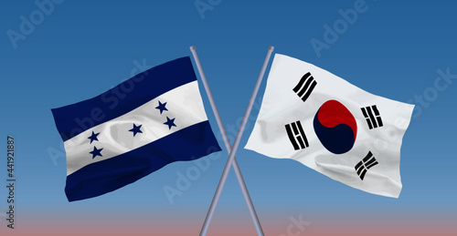 韓国とホンジュラスの国旗