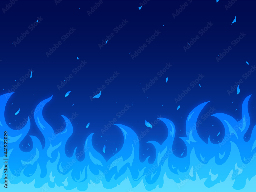 燃え上がる青い炎