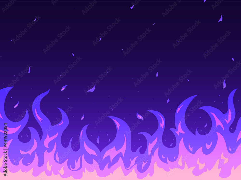 燃え上がる紫の炎