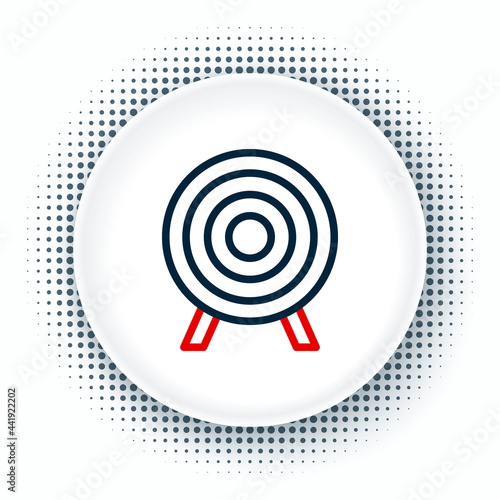 Line Target sport icon isolated on white background. Clean target with numbers for shooting range or shooting. Colorful outline concept. Vector