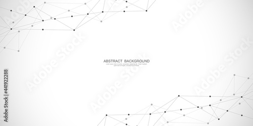 Abstract geometric background with connecting dots and lines. Abstract plexus texture and communication concept
