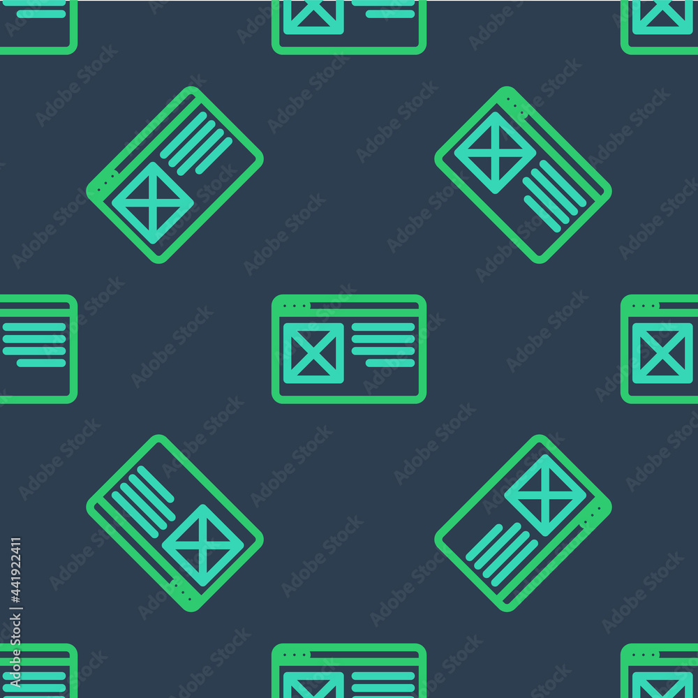 Line Browser window icon isolated seamless pattern on blue background. Vector Line Browser window icon isolated seamless pattern on blue background. Vector