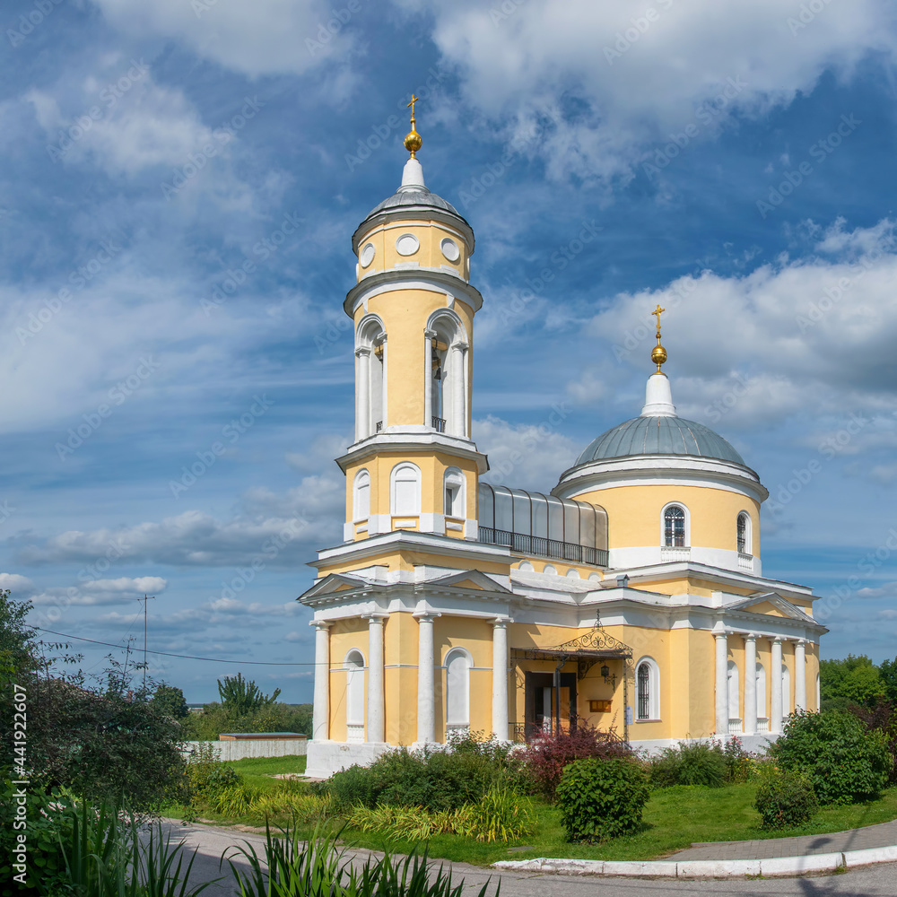 View of Holy Cross Church (Krestovozdvizhenskaya church, 1837) at sunny day. Kolomna Kremlin, Moscow Oblast, Russia.
