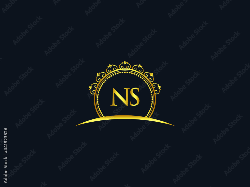 Letter NS Logo, luxury ns logo icon vector for modern Hotel, Heraldic