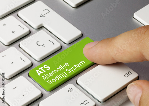 ATS Alternative Trading System - Inscription on Green Keyboard Key. photo