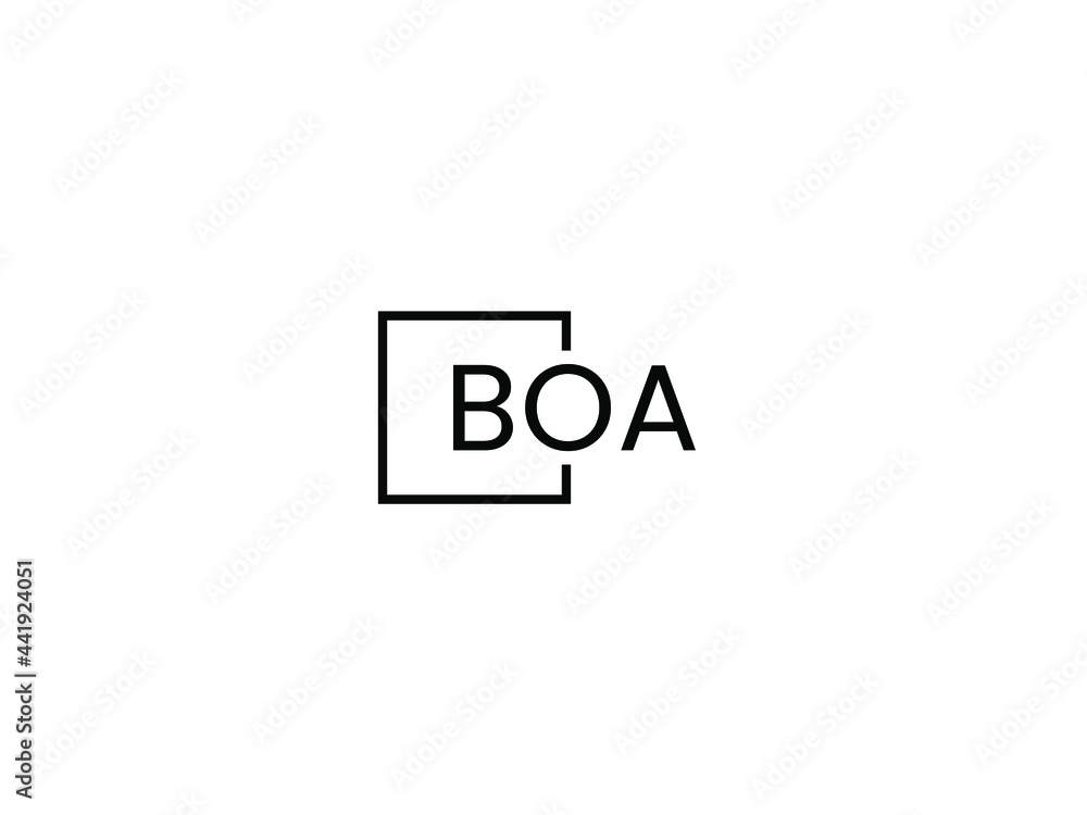 Obraz premium BOA Letter Initial Logo Design Vector Illustration