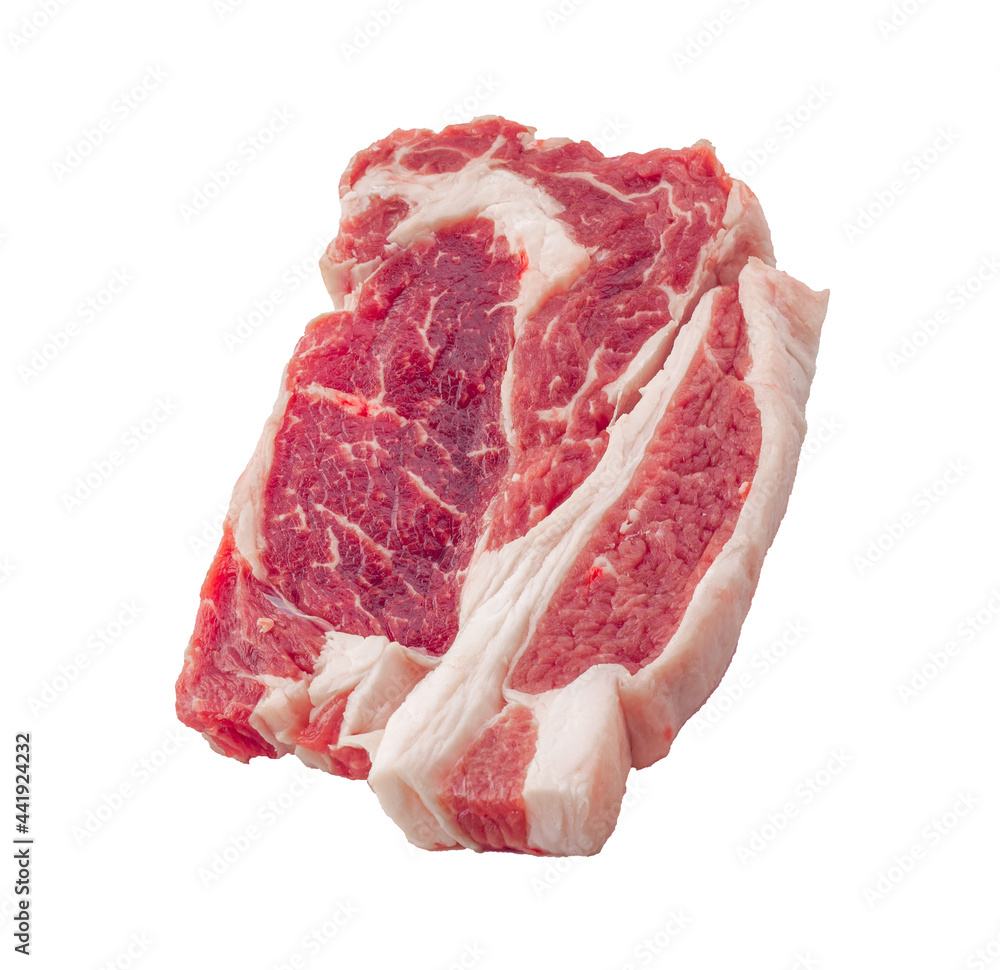 fresh raw beef steak isolated on white background fresh raw beef steak isolated on white background