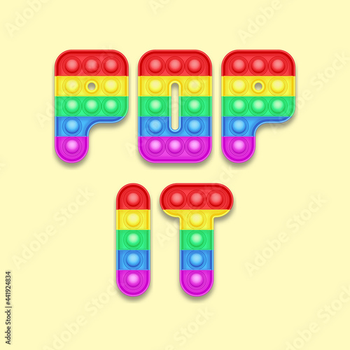 Rainbow letters Popit fidget toy. Antistress toy for children and adult.
