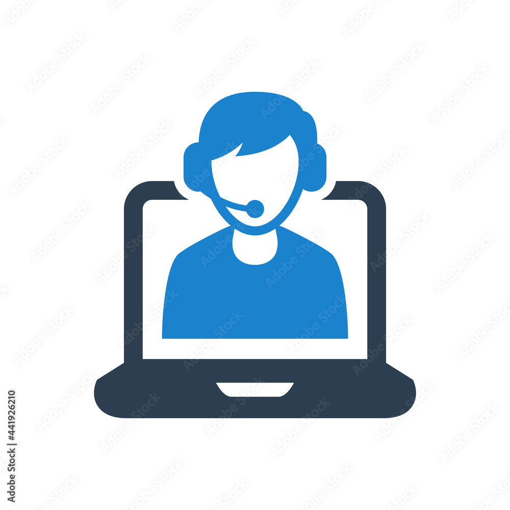Online support icon vector graphic illustration Online support icon vector graphic illustration