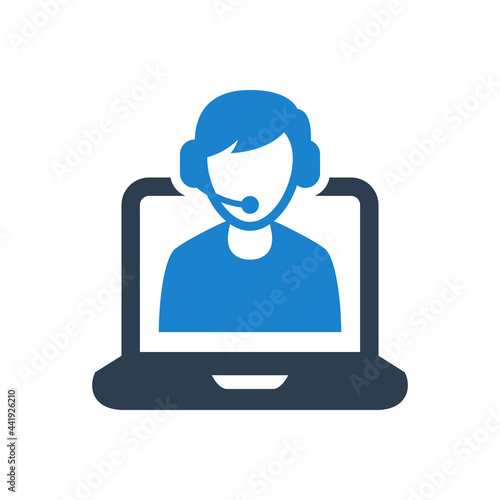 Online support icon vector graphic illustration