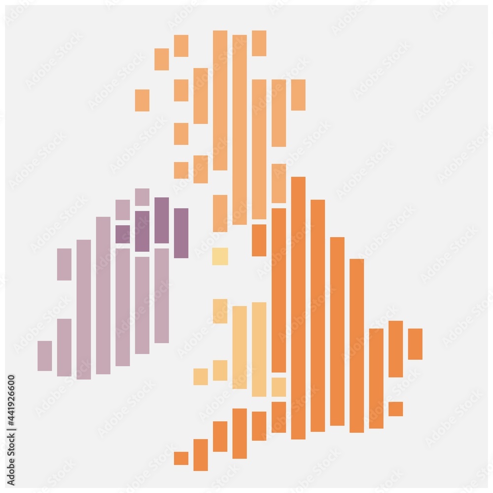 Simplicity modern abstract geometry United Kingdom map.