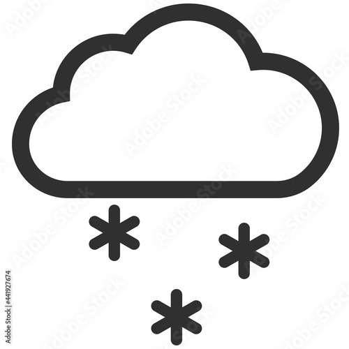 winter snowing vector icon cloud and snowflake icon
