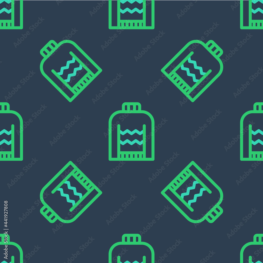 Line Christmas sweater with norwegian ornaments and holidays decorations icon isolated seamless pattern on blue background. Knitted winter jumper. Vector Line Christmas sweater with norwegian ornaments and holidays decorations icon isolated seamless pattern on blue background. Knitted winter jumper. Vector