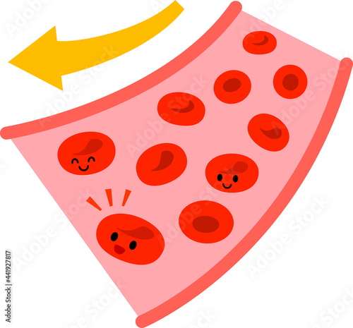 血管を流れる血液のキャラクター