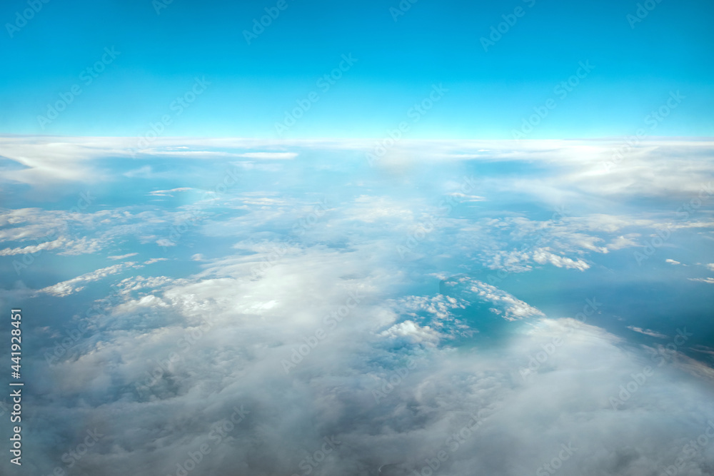 Landscape, the sky above the clouds. International cargo transportation, air travel, transport, air travel, vacation. Copy space. Landscape, the sky above the clouds. International cargo transportation, air travel, transport, air travel, vacation. Copy space.