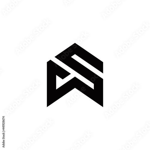 s w sw ws initial logo design vector template