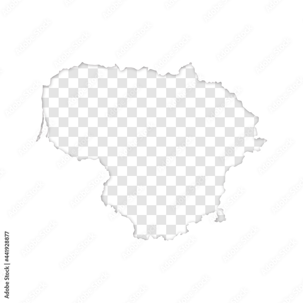 Obraz premium transparent silhouette of Lithuania map with shadow