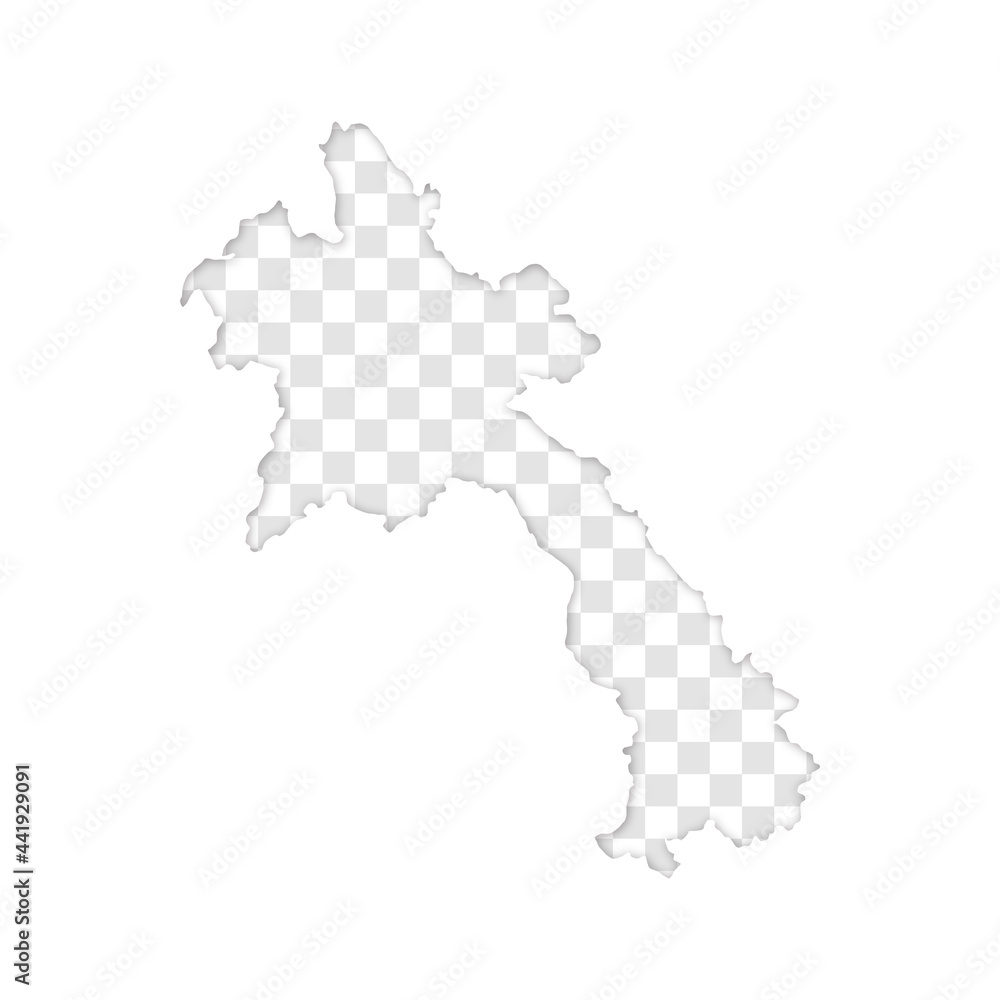 transparent silhouette of Laos map with shadow transparent silhouette of Laos map with shadow