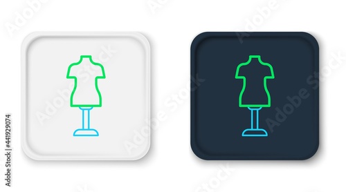 Line Mannequin icon isolated on white background. Tailor dummy. Colorful outline concept. Vector