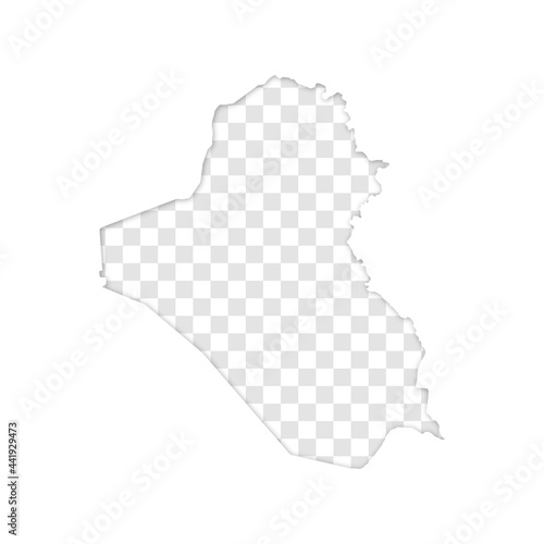 transparent silhouette of Iraq map with shadow
