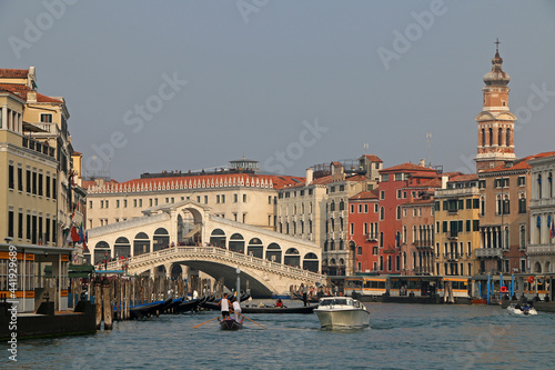 View of grand canal and Ponte di Rialto in Venice, Italy. © Daniele