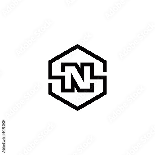 n s ns sn initial logo design vector template