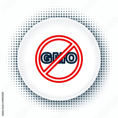 Free Download Line No GMO icon isolated on white background. Genetically modified organism acronym. Dna food modification. Colorful outline concept. Vector - GFXLoad