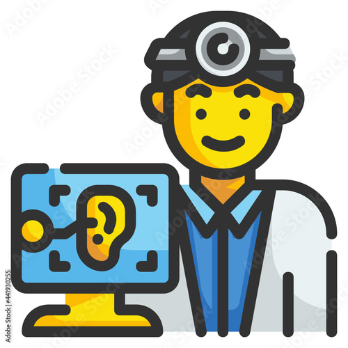 otolaryngologist line icon