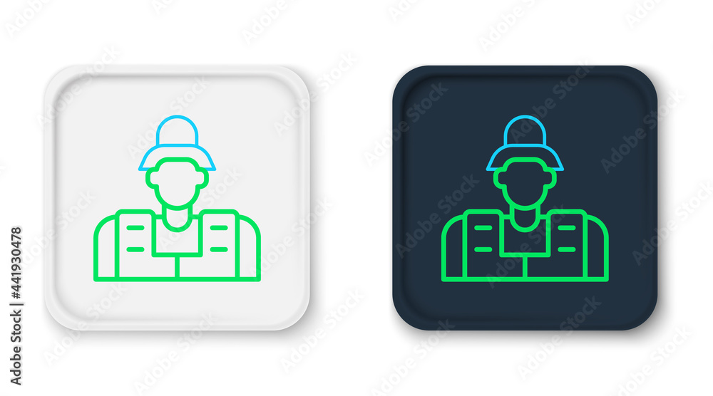 Line Fisherman icon isolated on white background. Colorful outline concept. Vector Line Fisherman icon isolated on white background. Colorful outline concept. Vector
