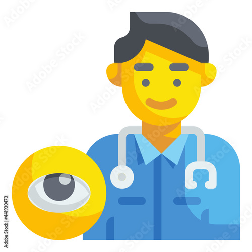 opthalmologist flat icon